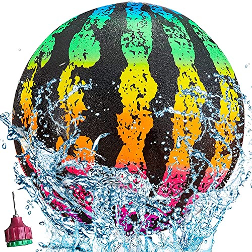 Invaxe Unterwasser Pool Ball Spielzeug - 23CM Aufblasbarer Wasserball Spielzeug mit Schlauchadapter für Kinder, Erwachsene und Familie - Schwimmbadspiele - Tauch und Strand Partyzubehör (Mehrfarbig) von Invaxe