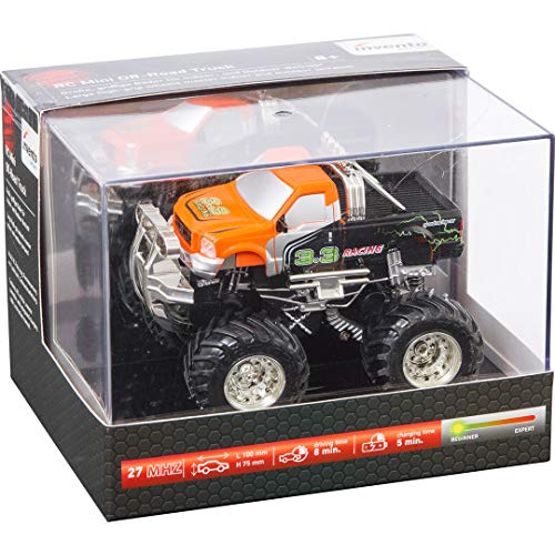 Invento just play 50008905 - RC: Mini Off-Road Truck, mit LED-Scheinwerfern, Frequenz: 27 MHz, ferngesteuertes Mini-Auto, ab 8 Jahre, Orange von Invento