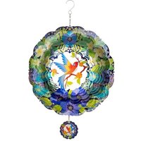 Kinetic Art 110261 - Kinetic Art: Metal Hanging Wind Spinner, Metall Windspiel, 29x37cm, 3D Tropical Bird von Invento