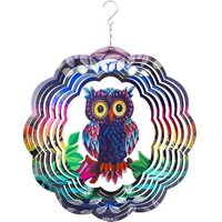 Kinetic Art: Metal Hanging Wind Spinner: 3D Flashy Owl Kinetic Art: Metal Hanging Wind Spinner: 3D Flashy Owl von Invento