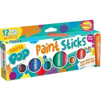 Paint Pop 362201 - Paint Pop: Paint Sticks 12-Pack, klassische Farben, Malstifte, Malset von Invento