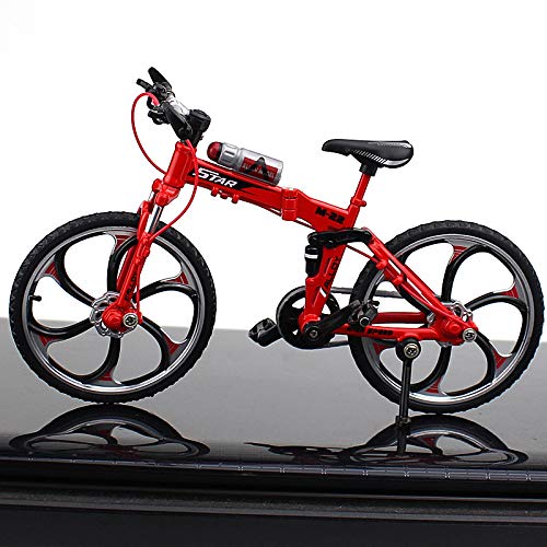 Inyetri Deko Fahrrad Miniatur Mini Fahrrad Modell Spielzeug 1:10 Faltbares Fahrradmodell Fahrrad Miniatur Modell für Kinderspielzeug, Geschenke und Dekoration (Rot) von Inyetri
