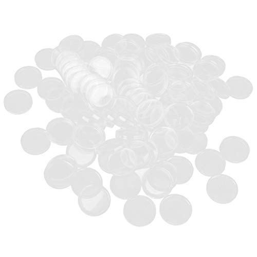 Inzopo Münzkapseln, rund, Kunststoff, 33 mm, wasserdicht, 100 Stück von Inzopo