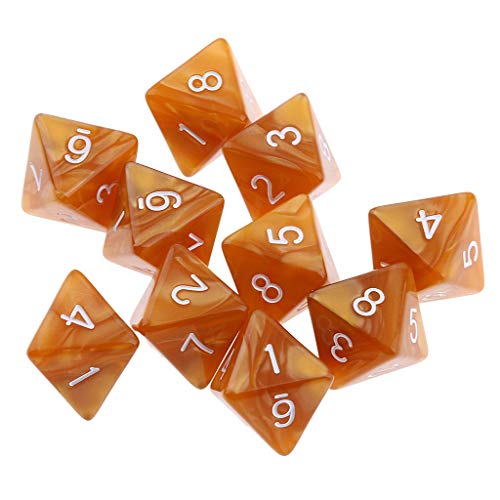 Inzopo Polyedrische Würfel aus Acryl, 8-seitig, D8, Zahlenspiel, Rollenspiel, Starter-Würfel, Lernwürfel, Spielzeug, lustige Würfel für Brettspiel, Tischspiel, Hellkaffee, 10 Stück Inzopo Polyedrische Würfel aus Acryl, 8-seitig, D8, Zahlenspiel, Rollenspiel, Starter-Würfel, Lernwürfel, Spielzeug, lustige Würfel für Brettspiel, Tischspiel, Hellkaffee, 10 Stück von Inzopo