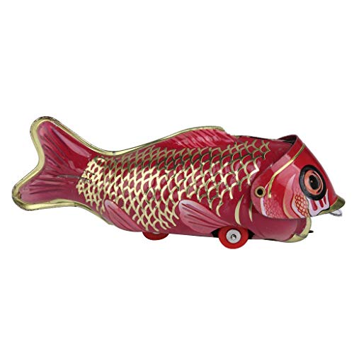 Inzopo Vintage Eisen-Blatt Aufziehbare große Fische essen kleine Fische sammelbar Zinn Spielzeug von Inzopo