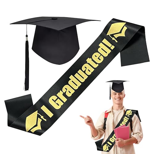 Iouyjiu Academic Cap, Tassel Hat, Comfortable Fit Traditional, Bachelor Cap, Adjustable Ceremony Top with Durabled Tassel for Graduation Ceremonies, 1 Set von Iouyjiu