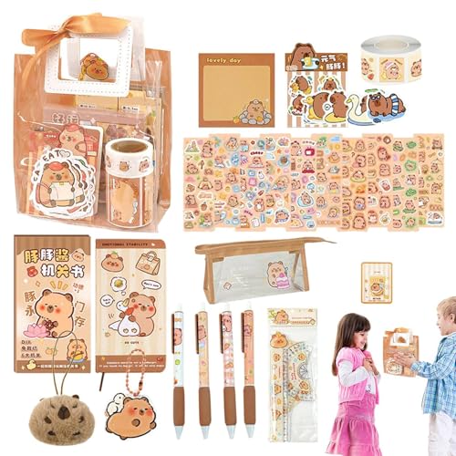 Iouyjiu Capybara Stationery Set, Cute Capybara Pencils, Sticky Notes, Fun School Supplies for Kids, Desk Decoration, Backpack Charm and Notepad for Writing, Gifting, 1 Set Iouyjiu Capybara Stationery Set, Cute Capybara Pencils, Sticky Notes, Fun School Supplies for Kids, Desk Decoration, Backpack Charm and Notepad for Writing, Gifting, 1 Set von Iouyjiu