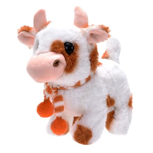 Iouyjiu Cow Plush Electronic Pet, Walking Talking Toy with Sound and Wagging Tail, Soft Interactive Cattle Toy, Battery Operated, Made from Velvet Materials, 7.48x3.94x7.09in von Iouyjiu