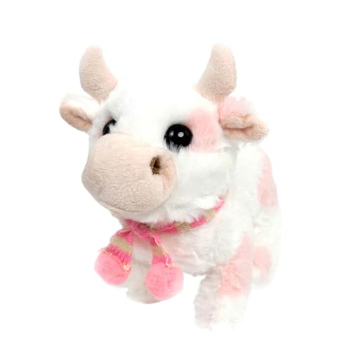 Iouyjiu Cow Plush Electronic Pet, Walking Talking Toy with Sound and Wagging Tail, Soft Interactive Cattle Toy, Battery Operated, Made from Velvet Materials, 7.48x3.94x7.09in von Iouyjiu