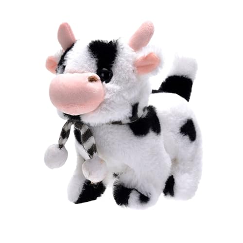 Iouyjiu Cow Plush Electronic Pet, Walking Talking Toy with Sound and Wagging Tail, Soft Interactive Cattle Toy, Battery Operated, Made from Velvet Materials, 7.48x3.94x7.09in von Iouyjiu
