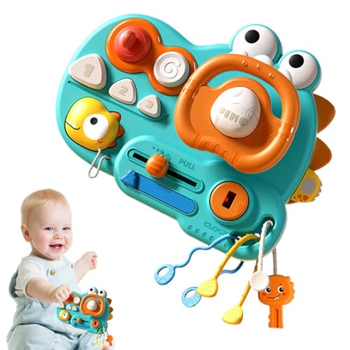 Iouyjiu Dinosaur Steering Wheel Toy, Interactive Sensory Activity Board, Rotating Driving Simulator, Early Learning and Motor Skills, for Kids Travel,Play, 20.5x15.5x5.8cm Red Green Iouyjiu Dinosaur Steering Wheel Toy, Interactive Sensory Activity Board, Rotating Driving Simulator, Early Learning and Motor Skills, for Kids Travel,Play, 20.5x15.5x5.8cm Red Green von Iouyjiu