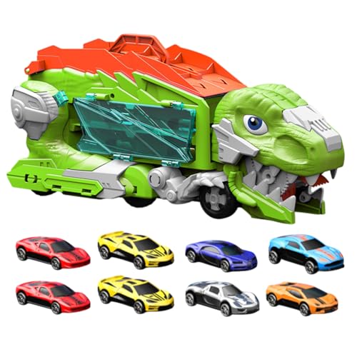 Iouyjiu Dinosaur Transport Truck, Colorful Racing Car, Portable Road Trip Game with Interactive and Sturdy Design for Preschool Learning Or Road Trip Fun, Mehrfarbig von Iouyjiu