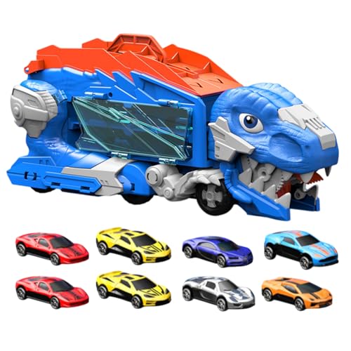 Iouyjiu Dinosaur Transport Truck, farbenfrohes Rennauto, tragbares Road Trip Game mit interaktivem und stürmischem Design für Preschool Learning oder Road Trip Spaß, mehrfarbig von Iouyjiu