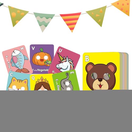 Iouyjiu Flash Cards, Lernspielzeug, Alphabet Lernen, bunt, nachhaltig, Speech Vocabulary Builder für Zuhause, Klassenzimmer, Kindergarten, Elternkind Use, 7,87 x 7,09 Zoll von Iouyjiu