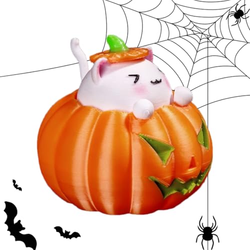 Iouyjiu Kürbis Stressball,Halloween Spielzeug Zum Drücken - Katzen Deko Aus Harz Für Schulpreise Kinder Geschenkbeutel Belohnungen Karneval von Iouyjiu