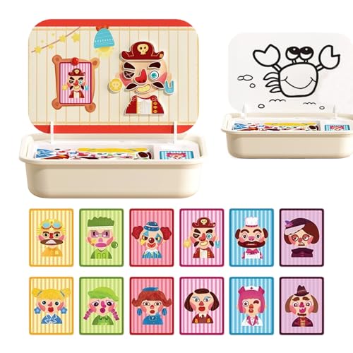 Iouyjiu Magnetische Puzzles | Holz Magnet Puzzle Brettspiel Mit Aufbewahrungsbox,Lernspielzeug Ab 3 4 5 6 Jahren | Ab 3 4 5 6 Jahre Madchen von Iouyjiu