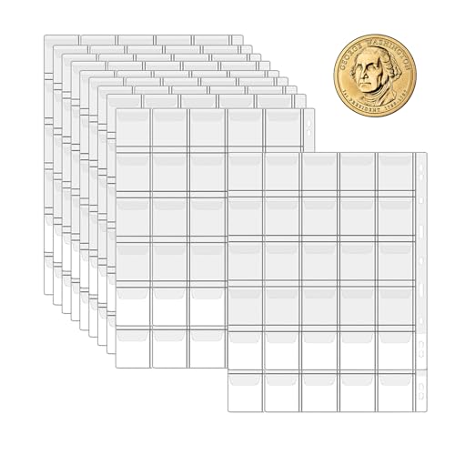 Iouyjiu Münzalben für Sammler,Münzsammelalbum | Münzsammelbuch für Neujahrsgeschenke – tragbar und transparent für Briefmarken, Sammelkarten und Währung von Iouyjiu