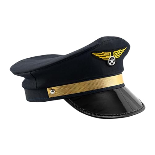 Iouyjiu Navy Captain Hat, Adjustable Airline Cap, Classic Nautical Design, Lightweight & Comfortable Fit, Durable Embroidered Details, for Men & Women, Perfect for Halloween, Parties and Cosplay Iouyjiu Navy Captain Hat, Adjustable Airline Cap, Classic Nautical Design, Lightweight & Comfortable Fit, Durable Embroidered Details, for Men & Women, Perfect for Halloween, Parties and Cosplay von Iouyjiu