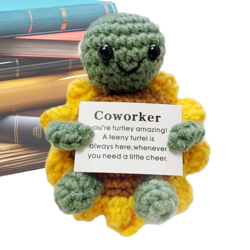 Iouyjiu Positive Crochet Turtle, Support Plush Animal, Soft Motivational Toy, Handmade Present Perfect for Birthday Graduation Nurse Teacher, Desk Decor, 10cm 20g Multicolor Cotton Iouyjiu Positive Crochet Turtle, Support Plush Animal, Soft Motivational Toy, Handmade Present Perfect for Birthday Graduation Nurse Teacher, Desk Decor, 10cm 20g Multicolor Cotton von Iouyjiu