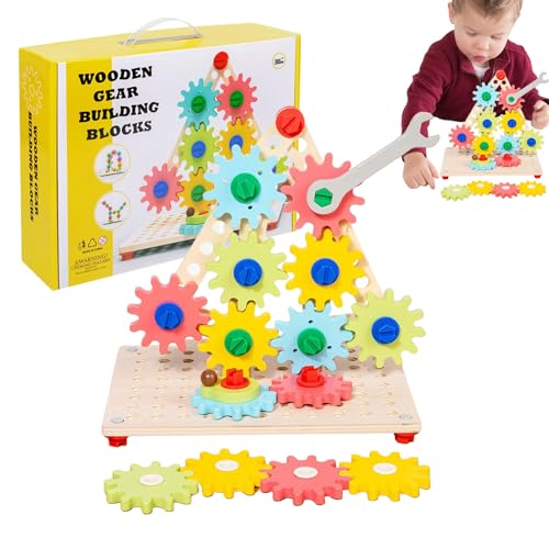 Iouyjiu Puzzle-Spielzeug mit Zahnrädern | Drehbrett aus Holz mit Zahnrädern – ideal für die Entwicklung der Feinmotorik von Mädchen und Iouyjiu Puzzle-Spielzeug mit Zahnrädern | Drehbrett aus Holz mit Zahnrädern – ideal für die Entwicklung der Feinmotorik von Mädchen und von Iouyjiu