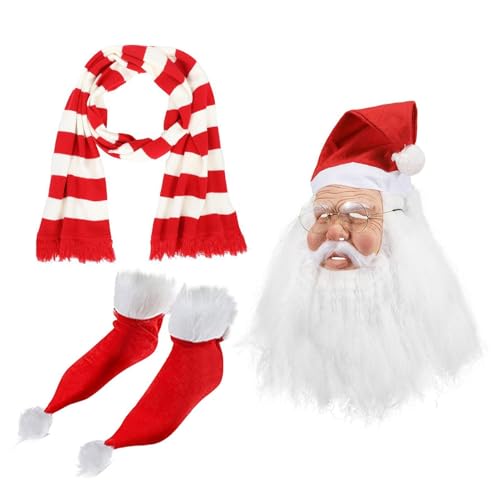 Iouyjiu Santa Hat Kostüm, Holiday Kostüm Zubehör, Family Gathering Outfit, Festive Christmas Kit, Cosplay Kostüm Set, Christmas Gear, Santa Maske Kit, Holiday Scarf Socks for Gatherings Iouyjiu Santa Hat Kostüm, Holiday Kostüm Zubehör, Family Gathering Outfit, Festive Christmas Kit, Cosplay Kostüm Set, Christmas Gear, Santa Maske Kit, Holiday Scarf Socks for Gatherings von Iouyjiu