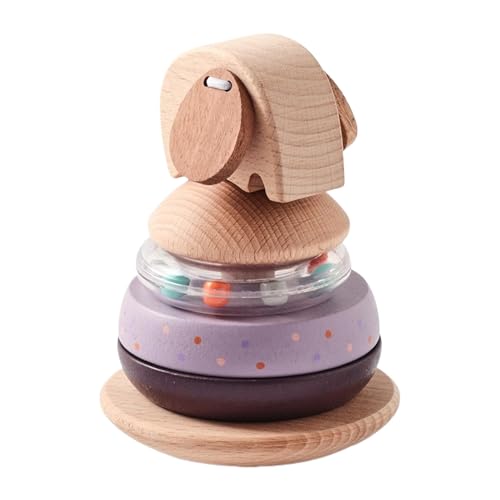 Iouyjiu Wooden Animal Stacker, Early Learning Toy, Toddler Stacking Toy, Animal Stacking Tower, Elephant Stacking Toy, Children Stacking Tower, Puzzle Toys for Kids, Stacking Toy for Toddler von Iouyjiu