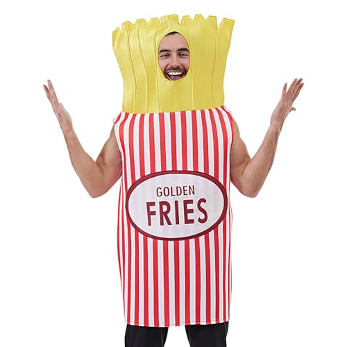Pommes Frites Kostüm, Fast-Food-Token, kreatives Cosplay-Outfit, mit weichem Schaumstoffmaterial und leuchtenden Farben für Erwachsene, Männer, Frauen, Bühnenspiel-Rollenspiel Hallo Pommes Frites Kostüm, Fast-Food-Token, kreatives Cosplay-Outfit, mit weichem Schaumstoffmaterial und leuchtenden Farben für Erwachsene, Männer, Frauen, Bühnenspiel-Rollenspiel Hallo von Iouyjiu