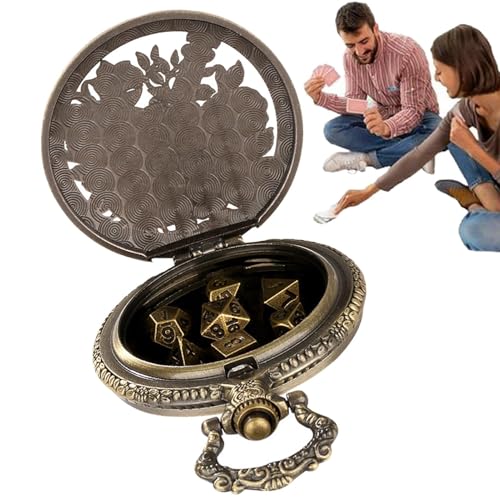 Role Playing Dice in Pocket Watch Shell, Portable Polyhedral Metal Dice Set for Board Games, Compact Dice with Stylish Case for RPG, Perfect for Gamer, Collectors, and Tabletop Enthusiasts Role Playing Dice in Pocket Watch Shell, Portable Polyhedral Metal Dice Set for Board Games, Compact Dice with Stylish Case for RPG, Perfect for Gamer, Collectors, and Tabletop Enthusiasts von Iouyjiu