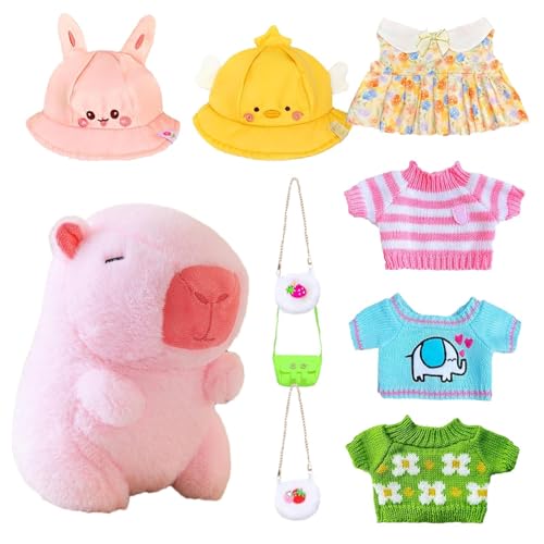 Stuffed Capybara, Ultra Soft Dress Up Doll, Realistic Kids Plush Toy, Animal Plush for Birthday, Valentines Day, Home Decor, Cozy Gift for Children, Brown, Pink, 1 Set Stuffed Capybara, Ultra Soft Dress Up Doll, Realistic Kids Plush Toy, Animal Plush for Birthday, Valentines Day, Home Decor, Cozy Gift for Children, Brown, Pink, 1 Set von Iouyjiu