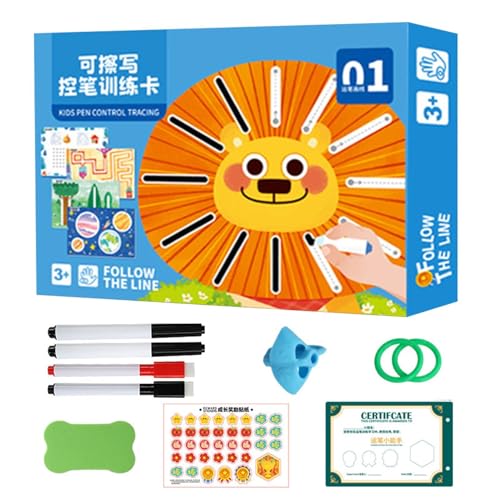 Tracing Books for Toddler, Wiederverwendbares Handschriftbuch, Preschool Activity Toy with Number Tracing and Puzzle Games, Educational Travel Learning Tool, Paper Material, 8.66 x 5.51 Zoll von Iouyjiu