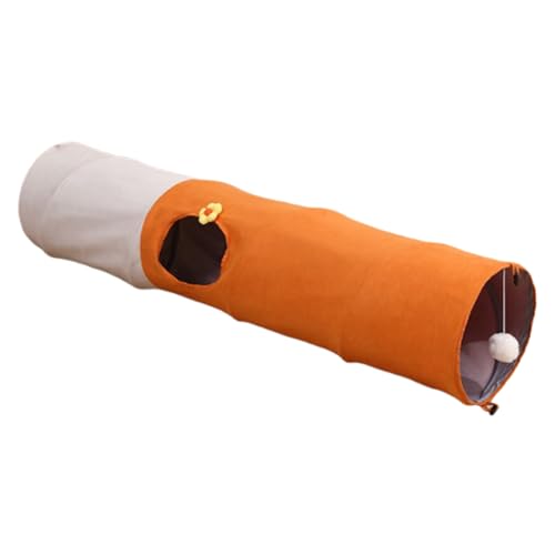 Zusammenklappbarer Katzentunnel mit Hängespielzeug, kratzfest, robust, Spielschlauch für drinnen und draußen, Katzen, psychische Stimulation, Training, Krafttraining, für Kitten, Wohnzimmer, Zimmer von Iouyjiu