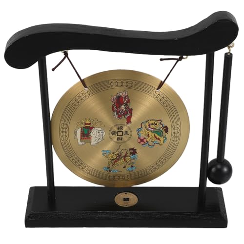 Ipetboom 1 Satz Brass Feng Shui Gong Bell mit Stand Chinesisches Desktop Dekorationsornament Hochwertige Messingglocke für Harmonische Energie und Kulturelle Schönheit im Home Office von Ipetboom