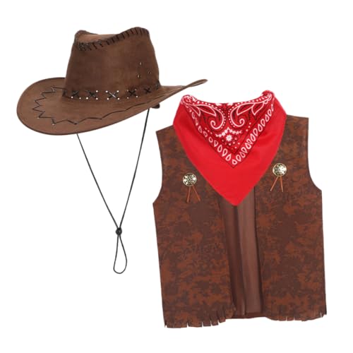 Ipetboom 1 Satz Cowboy Kostüm für Teiliges Set für Karneval und Cosplay Stylisches Outfit für Jungen und Mädchen Geeignet für Authentischen Accessoires für Kreative Spiele Ipetboom 1 Satz Cowboy Kostüm für Teiliges Set für Karneval und Cosplay Stylisches Outfit für Jungen und Mädchen Geeignet für Authentischen Accessoires für Kreative Spiele von Ipetboom