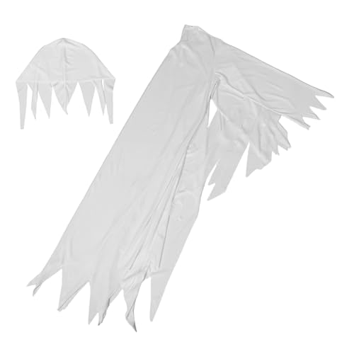 Ipetboom 1 Satz Geisterkostüm für Damen Weißes Gespenster Outfit für Halloween Vielseitiges Cosplay Kostüm für Rollenspiele Bühnenaufführungen von Ipetboom