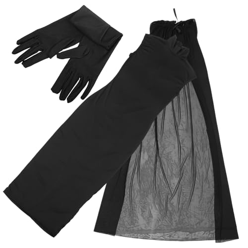Ipetboom 1 Satz Halloween Hexenkostüm für Damen Linie Kleid mit Cape Handschuhen Bequemes Cosplay Outfit für Karneval Partys Hochwertiges Material für Optimalen Tragekomfort von Ipetboom