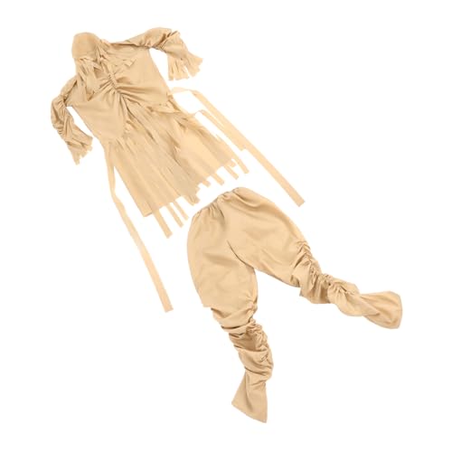 Ipetboom 1 Satz Halloween Mummy Kostüm für Erwachsene Gruselige Verkleidung für Maskerade und Partys Oberteil Hose und Kapuze für Familienfeiern von Ipetboom