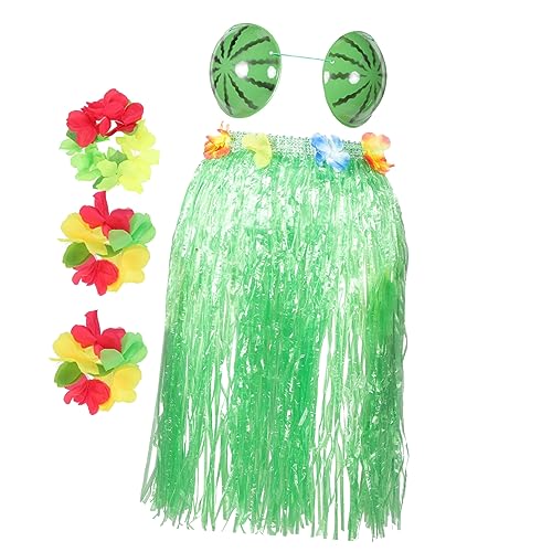 Ipetboom 1 Satz Hawaiian Gras Rock mit Wassermelonen Teiliges Kostüm für Frauen Stirnband Armbändern für Strandpartys Luau Feiern Ipetboom 1 Satz Hawaiian Gras Rock mit Wassermelonen Teiliges Kostüm für Frauen Stirnband Armbändern für Strandpartys Luau Feiern von Ipetboom