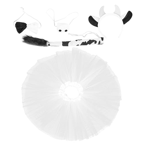 Ipetboom 1 Satz Kuh Kostüm Set für Halloween mit Haarreif Fliege und Nase für Partys Cosplay und Bühnenaufführungen Niedliches Design für Altersgruppen von Ipetboom
