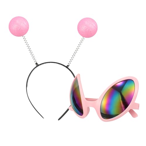 Ipetboom 1 Satz Lustige Sonnenbrille Stirnband für Partys Fotorequisiten Halloween Kostüme Teiliges Set mit Regenbogenlinsen und Strapazierfähigem Material von Ipetboom