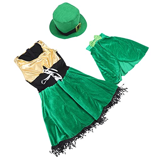 Ipetboom 1 Satz Patrick's Day Kostüm für Bühne und Party Irisches Performance Outfit Grün S für Karneval und Besondere Anlässe von Ipetboom