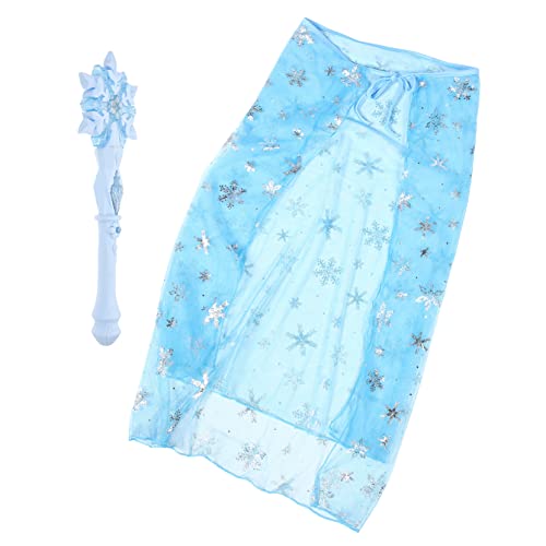 Ipetboom 1 Satz Schneeflockenstab CAPES Bausatz Bausätze LED Mädchen glitzer kleider Kinderkommode kleidung spielzeuge Party blinkender Zauberstab blinkende Stöcke Plastik Blau von Ipetboom