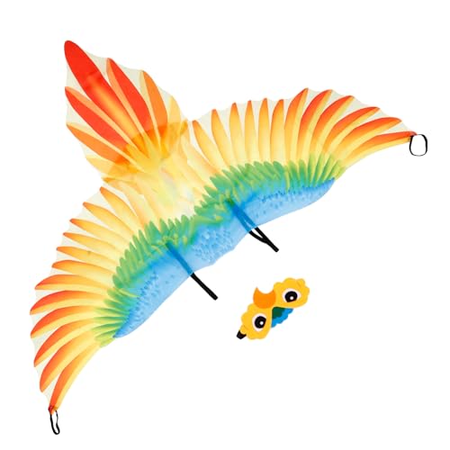 Ipetboom 1 Satz Vogelflügel Kostüm für Papageienflügel und Kopfband Accessoire für Halloween Kostümpartys und Bühnenauftritte und Farbenfroh von Ipetboom