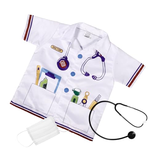 Ipetboom 1 Set Arztkostüm Für Jungen Ärztekittel Kostüm Arztkostüm Kleinkind Arztkoffer Arztkostüm Für Arztrolle Kinderarztoutfit Kleinkind Arztkittel Weiß Nylon von Ipetboom