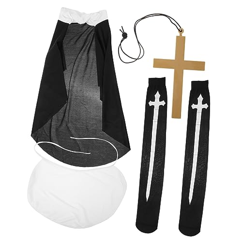Ipetboom 1 Set Halloween Schwarzer Schal Schal Performance Set Priester Kreuz Kopfschmuck Nonnenkostüm Damen Accessoires Erwachsene Nonnenkostüm Damen Halloween Kostüm Die Kopfbedeckung Ipetboom 1 Set Halloween Schwarzer Schal Schal Performance Set Priester Kreuz Kopfschmuck Nonnenkostüm Damen Accessoires Erwachsene Nonnenkostüm Damen Halloween Kostüm Die Kopfbedeckung von Ipetboom