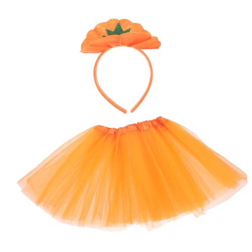 Ipetboom 1 Set Kürbis Stirnband Haarschmuck Für Mädchen Stirnbänder Kürbis Kostüm Stirnband Kürbis Halloween Kostüm Tutu Rock Für Mädchen Halloween Tutu Orange Vliesstoff von Ipetboom