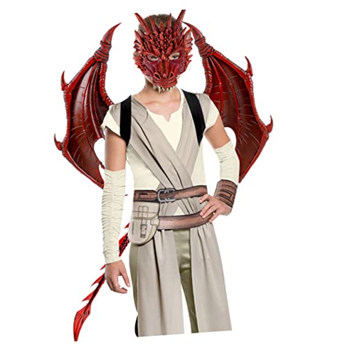Ipetboom 1 Set Maske Flügel Set Drachenkostüm Halloween Kostüme Jungen Flügel Kostüm Kostüm Drachenmaske Dämonenflügel Anzug Masken Drachen Requisiten Dekoration Rot Ipetboom 1 Set Maske Flügel Set Drachenkostüm Halloween Kostüme Jungen Flügel Kostüm Kostüm Drachenmaske Dämonenflügel Anzug Masken Drachen Requisiten Dekoration Rot von Ipetboom