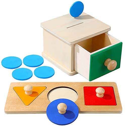 Ipetboom Montessori-Spielzeug Für Babys,Montessori-Puzzle Mit Mehreren Formen Holzobjekten Permanenzbox Lernmaterial Sensorisches Spielzeug Für Kleinkinder von Ipetboom