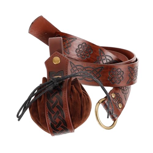 Ipetboom 1 Set Retro Gürteltasche Mittelalterliche Umhängetasche Kostüm Wikingertasche Mittelalterlicher Gürtel Cosplay Mittelalterliche Gürteltasche Renaissance Goldgürtel von Ipetboom