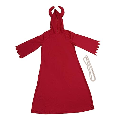Ipetboom 1 Stück Halloween Teufelskostüm Robe für Herren Xl Rote Cosplay Kleidung für Halloween Karneval und Kostümpartys Leichtem Atmungsaktivem Material von Ipetboom
