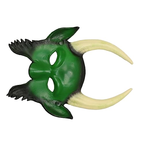 Ipetboom 1 Stück Horned Devil Maske für Halloween und Karneval Kreative Cosplay Maske PU Schaum Leichte und Bequeme Gesichtsabdeckung für Mottopartys und Kostüme Grün von Ipetboom